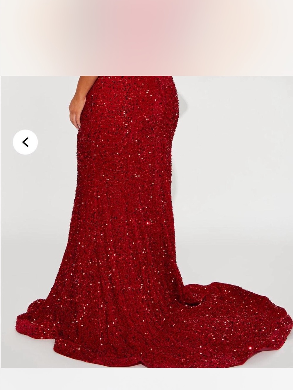 Red Sequin Evening Gown - Elegant Floor-Length Dress